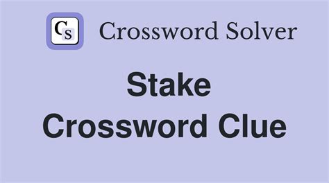fence stake crossword clue|Fence Of Stakes .